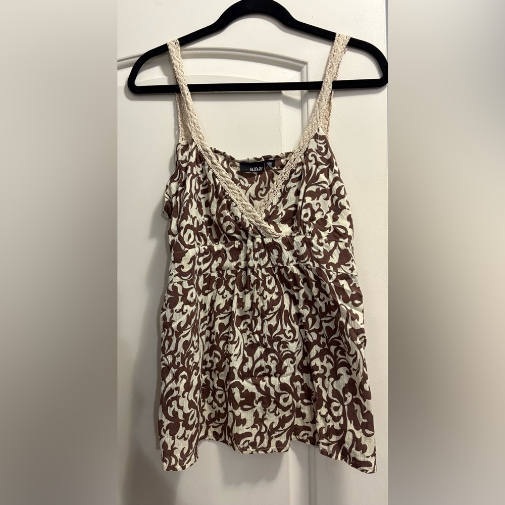 a.n.a Brown and Cream Patterned Fabric